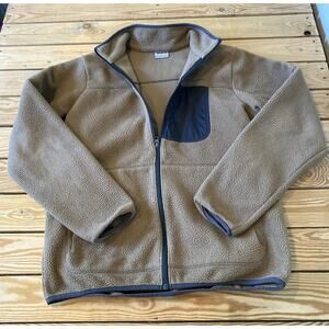 Columbia Fleece Jacket Size Medium Men’s Tan Full Zip